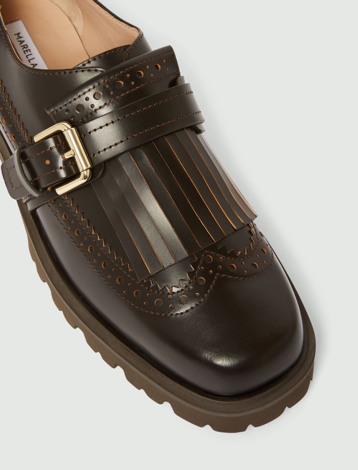 Fringed single monk-strap shoes - DUNKELBRAUN - Marella - 4
