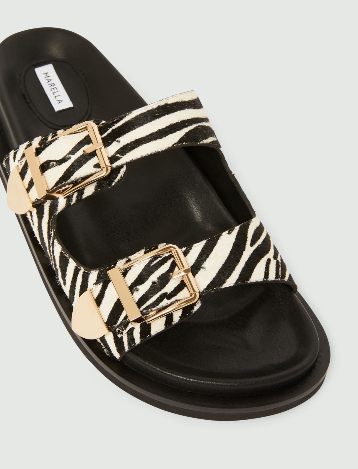 Mules en poulain zébré - BLANC - Marella - 4