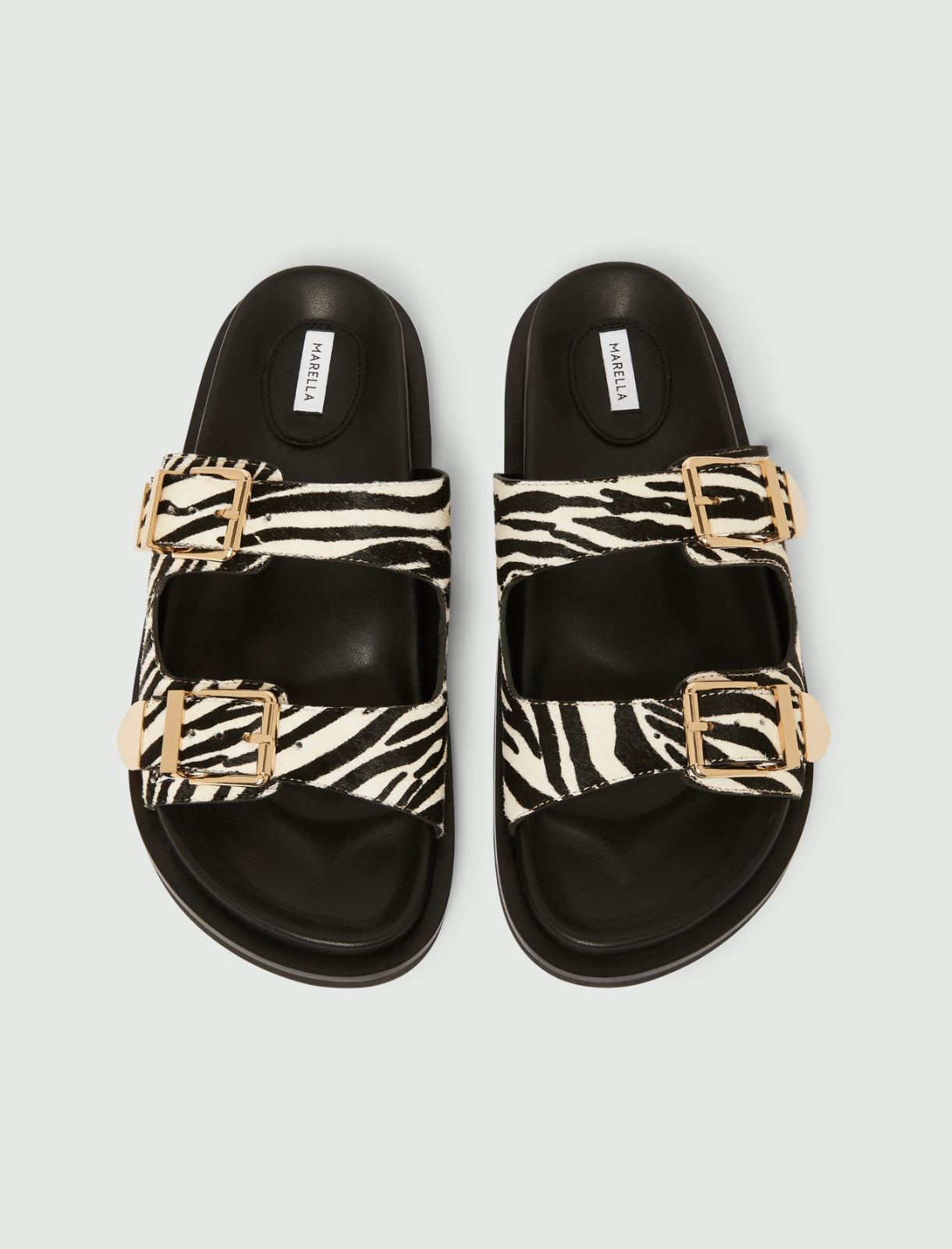 Mules en poulain zébré - BLANC - Marella - 6