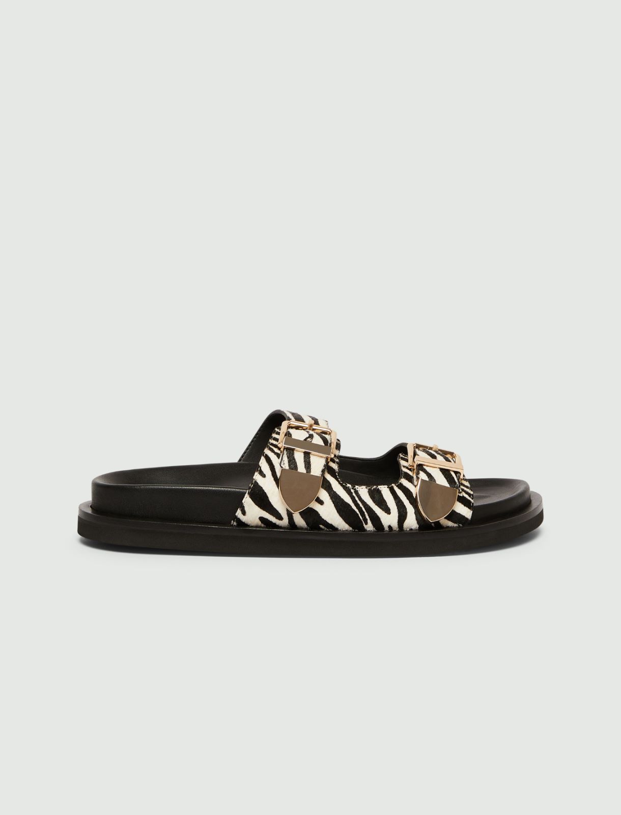 Zebra-print pony hair flats - WHITE - Marella