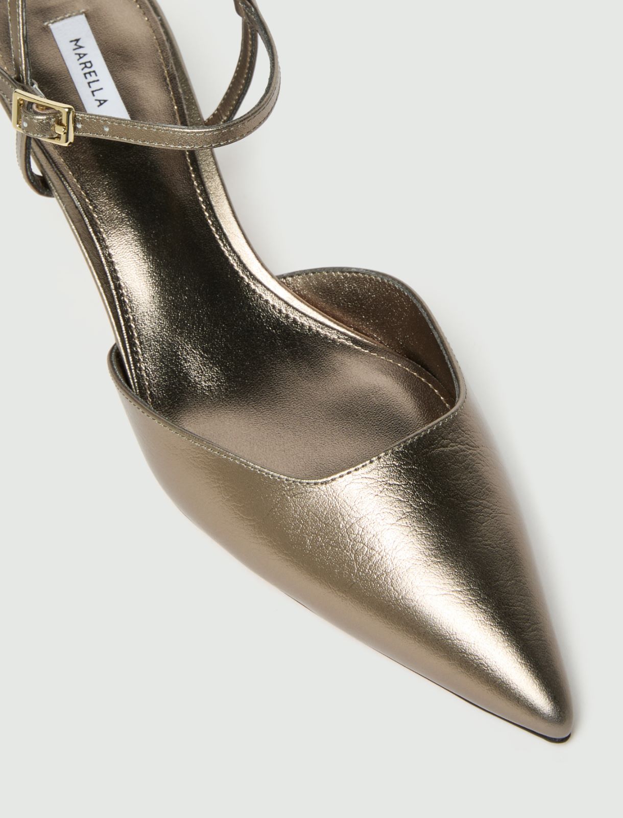 Laminated leather slingbacks - GOLD - Marella - 4