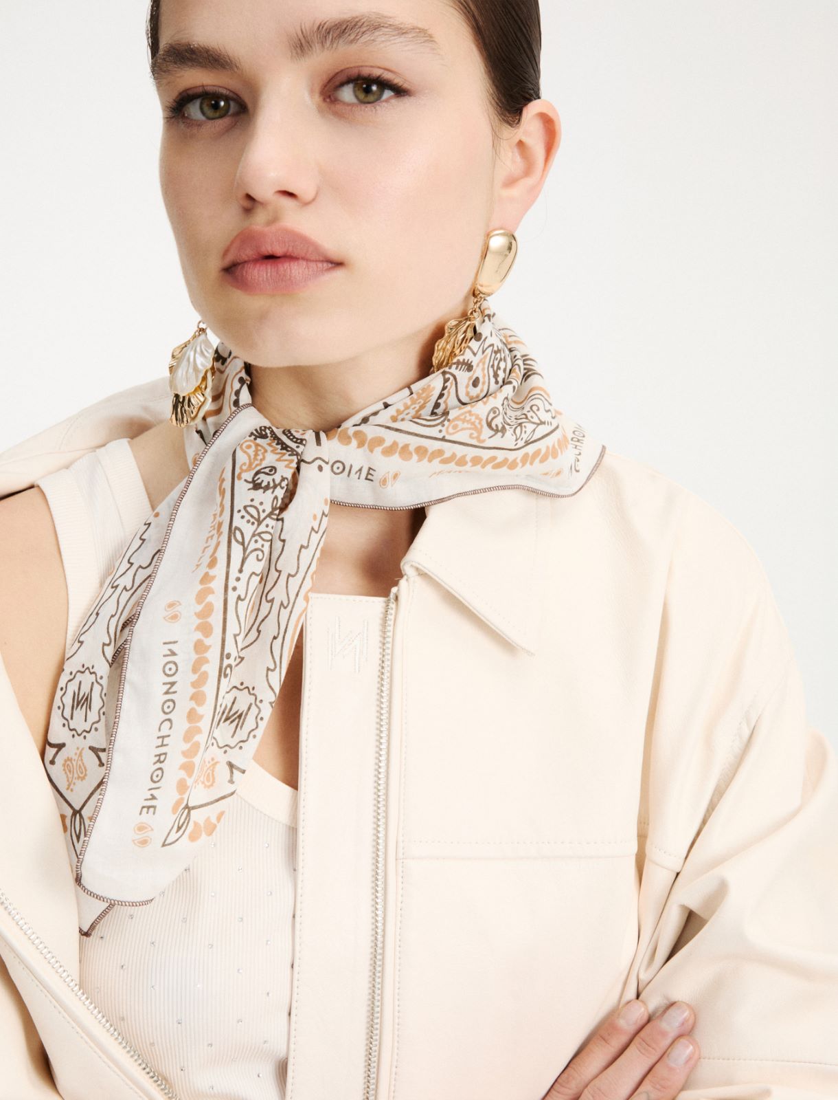 Small bandana-print scarf - WHITE - Marella - 3