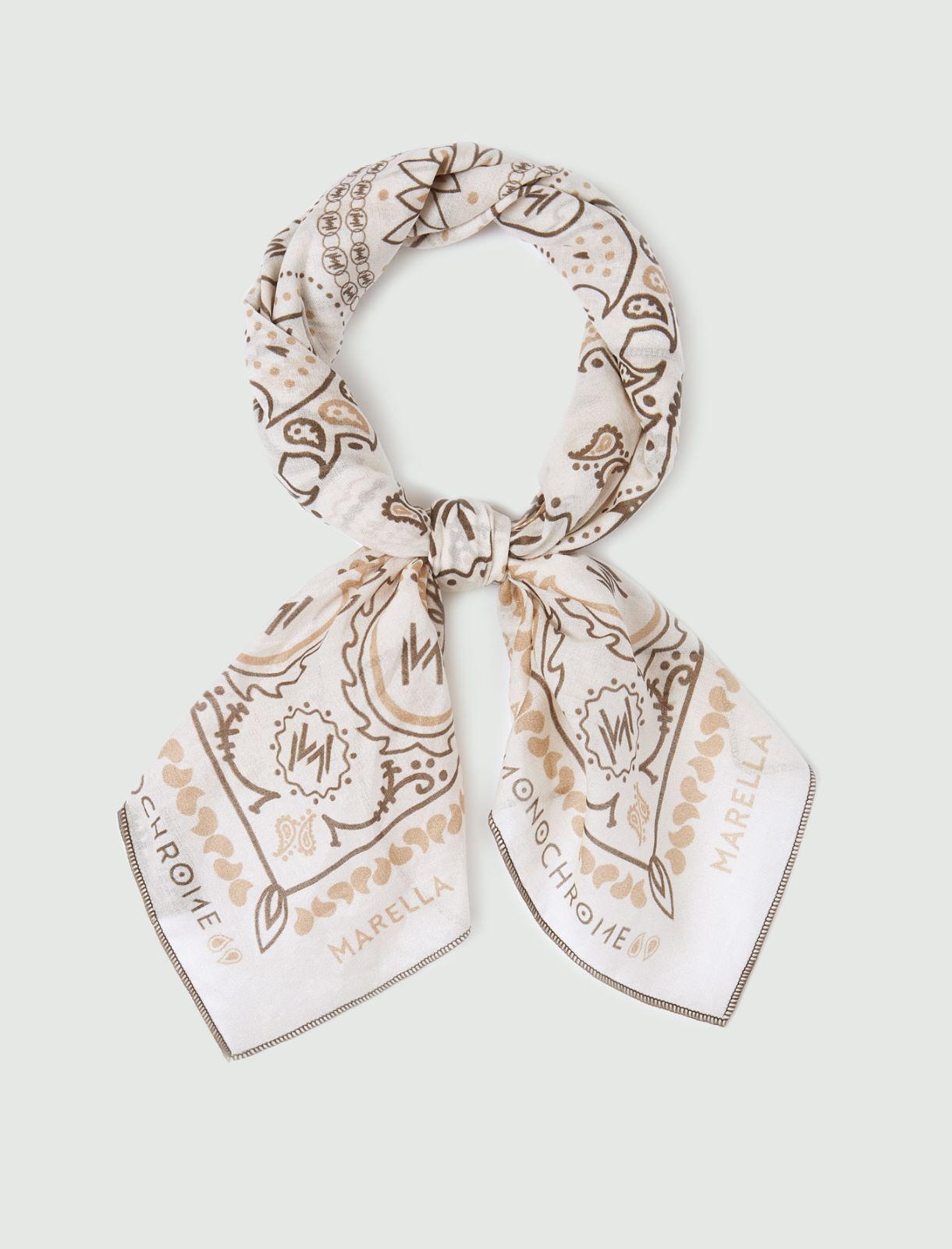Small bandana-print scarf - WHITE - Marella