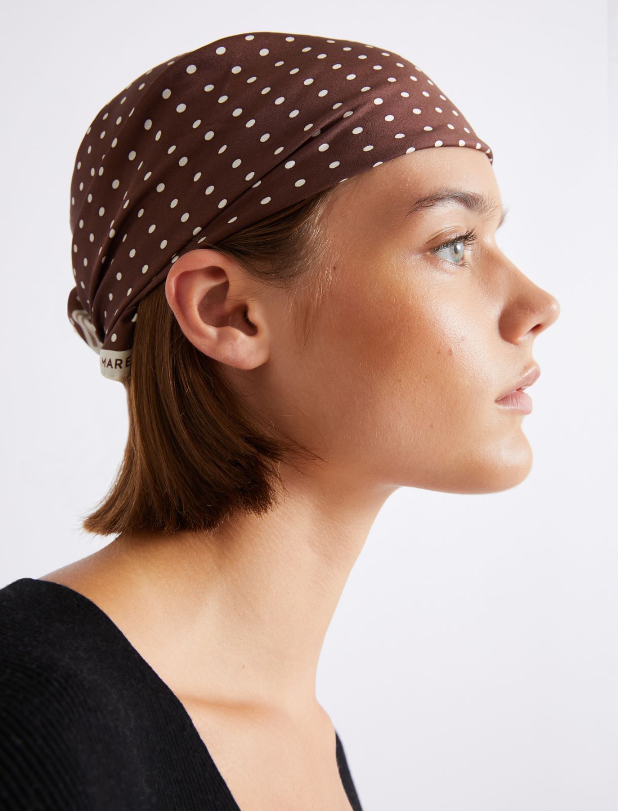 Polka dot silk scarf - BLACK - Marella - 3