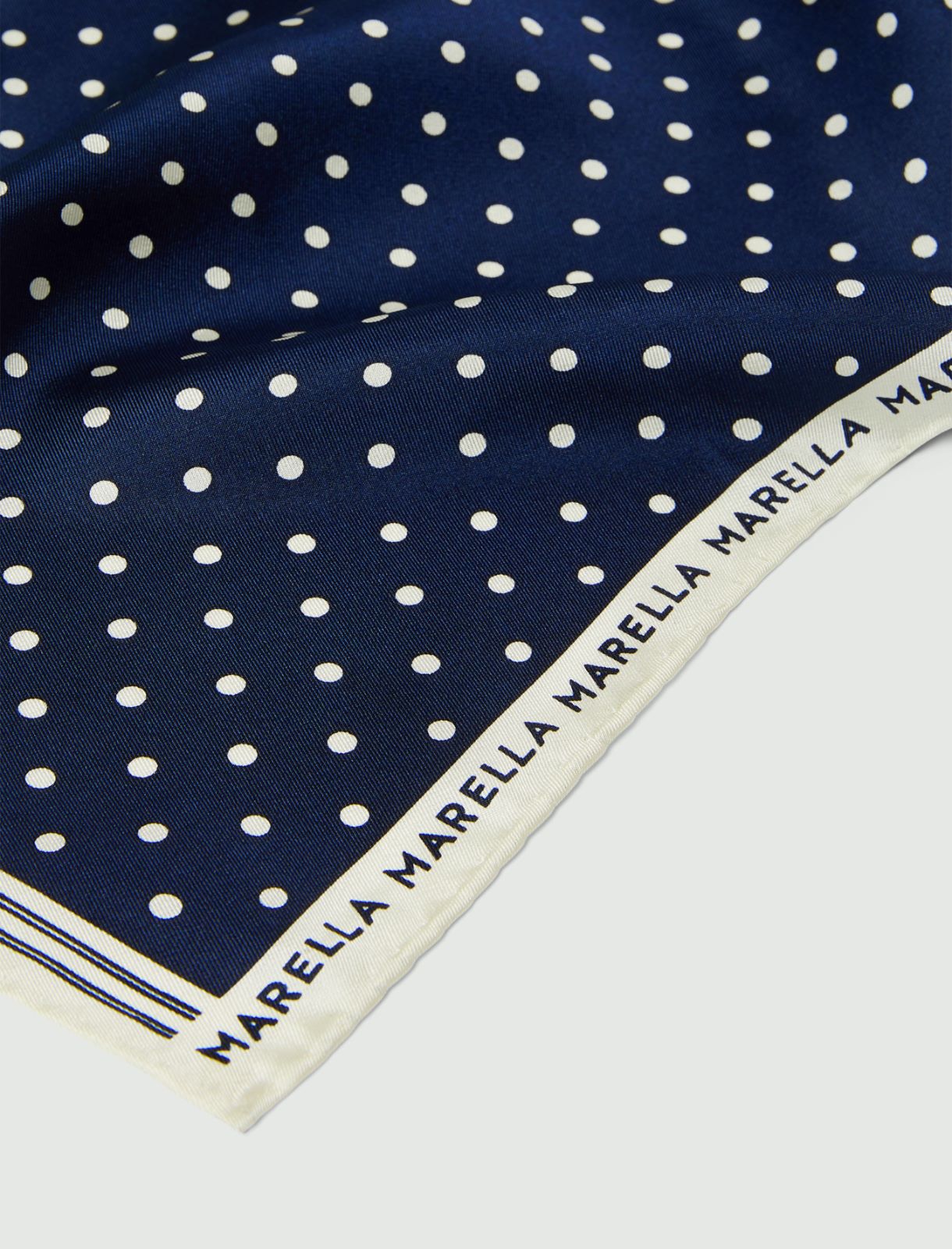 Polka dot silk scarf - CORNFLOWER BLUE - Marella - 2