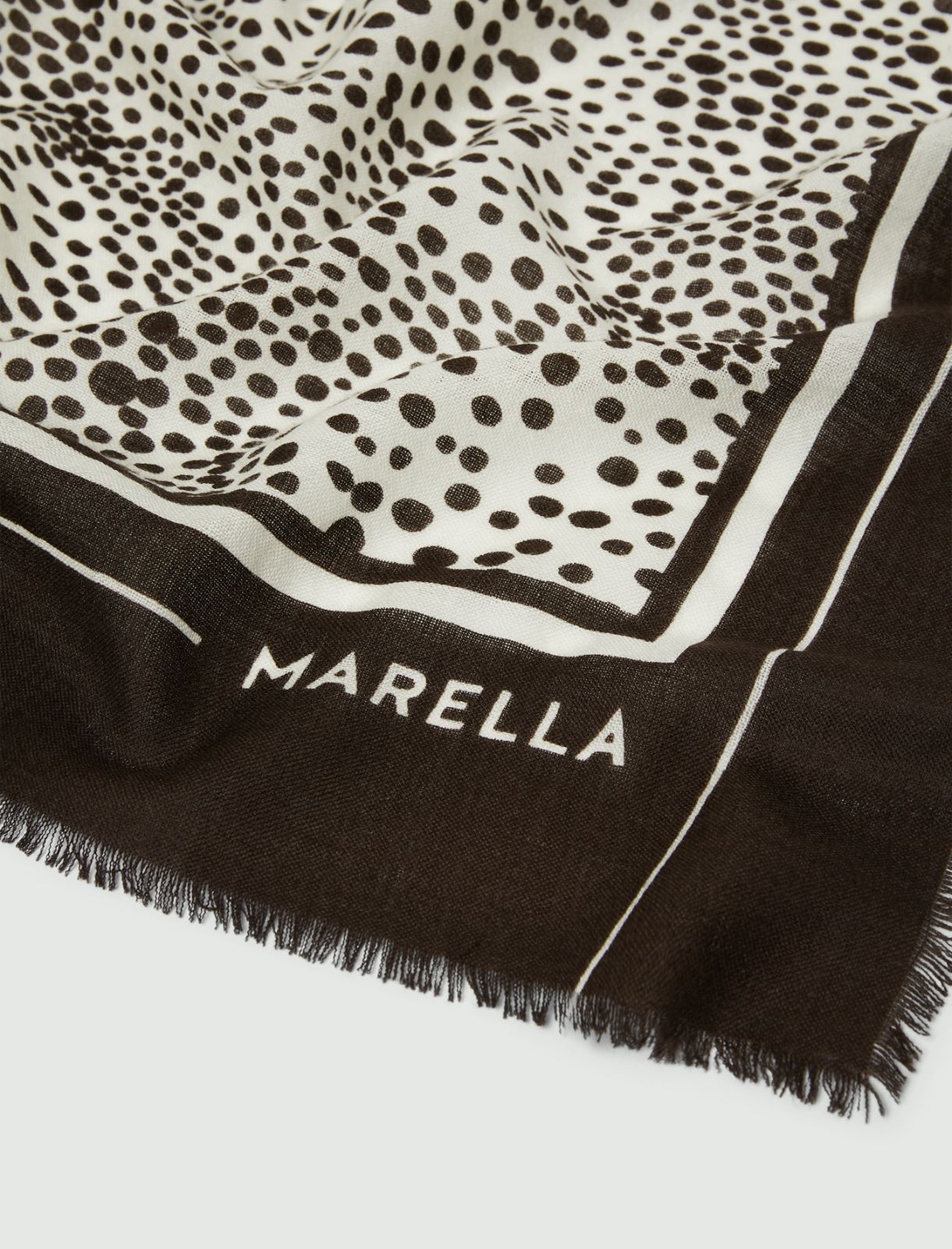 Animal-print wool shawl - CREAM - Marella - 2