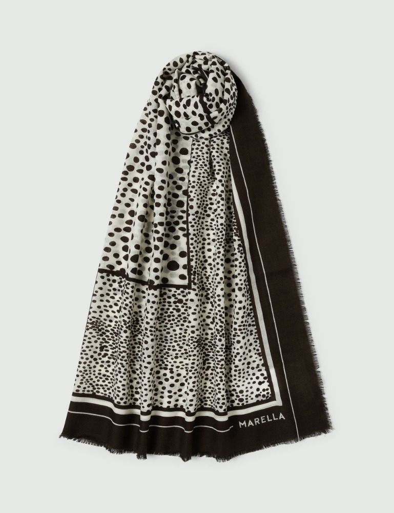 Animal-print wool shawl - Marella