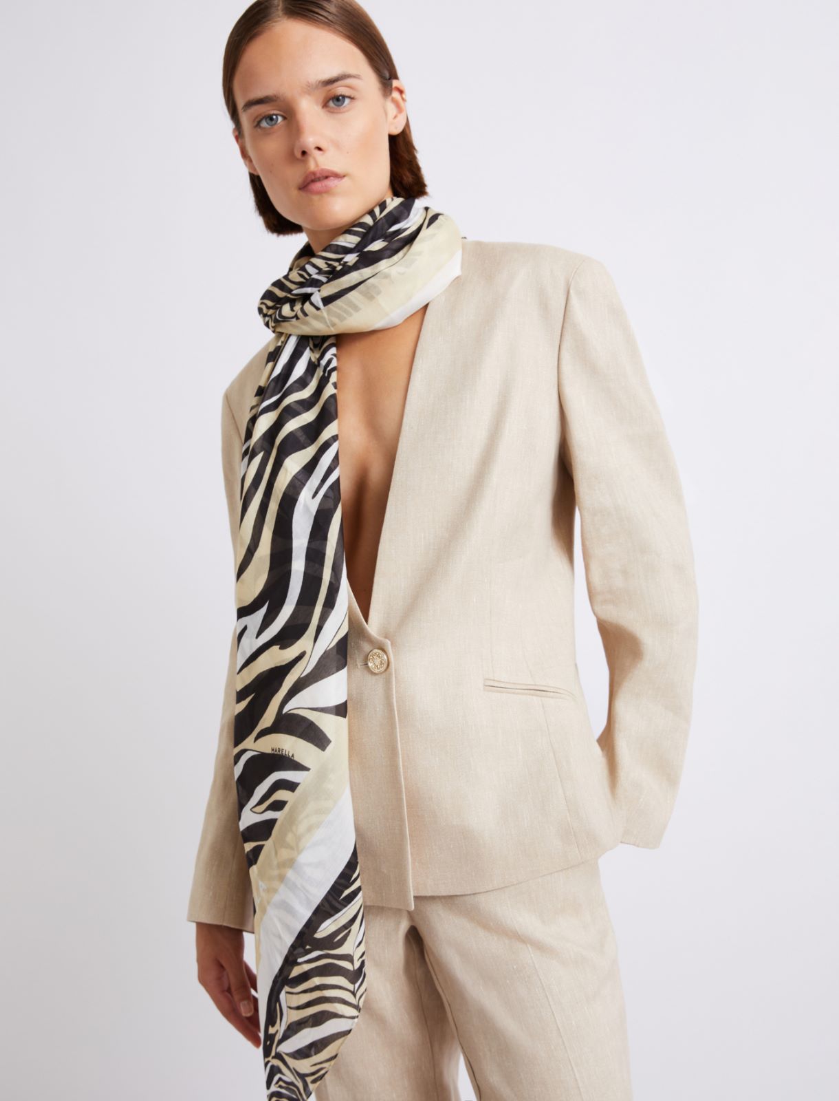 Schultertuch aus einem Seidenmischgewebe - BEIGE - Marella - 3