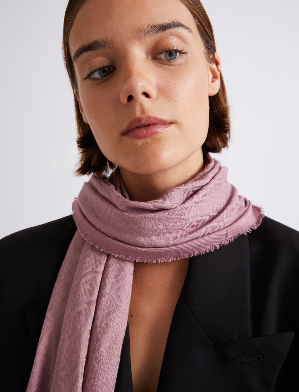 Jacquard stole - BRIGHT ROSE - Marella - 3