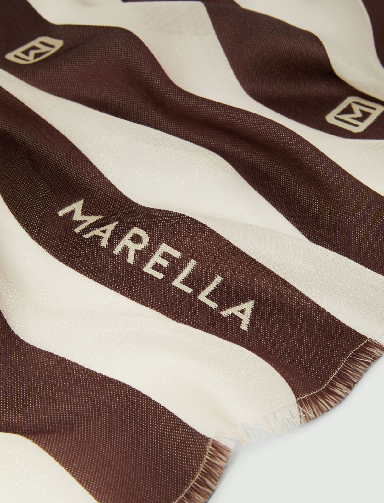 Jacquard-patterned stole - DARK BROWN - Marella - 2