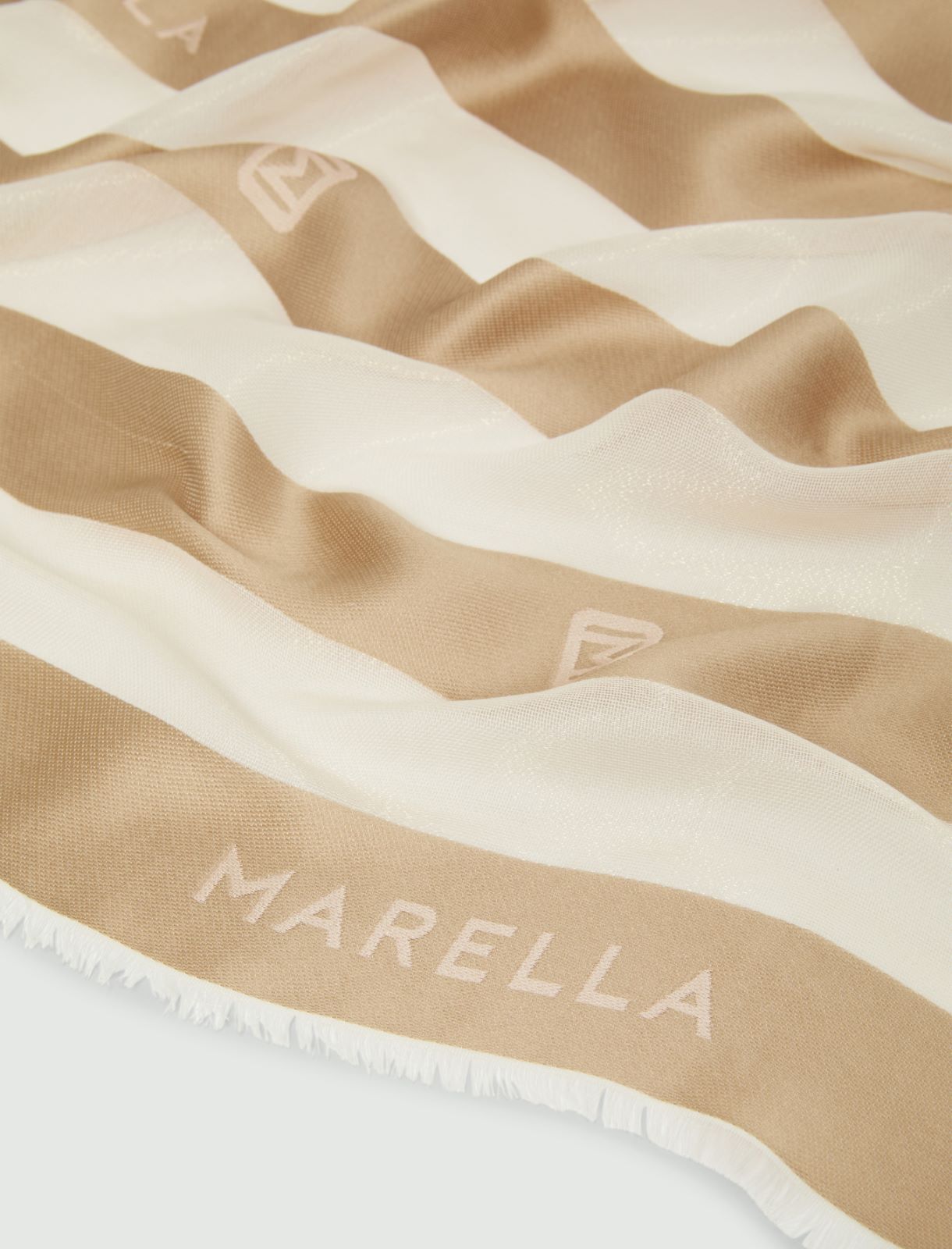 Jacquard-patterned stole - CAMEL - Marella - 2