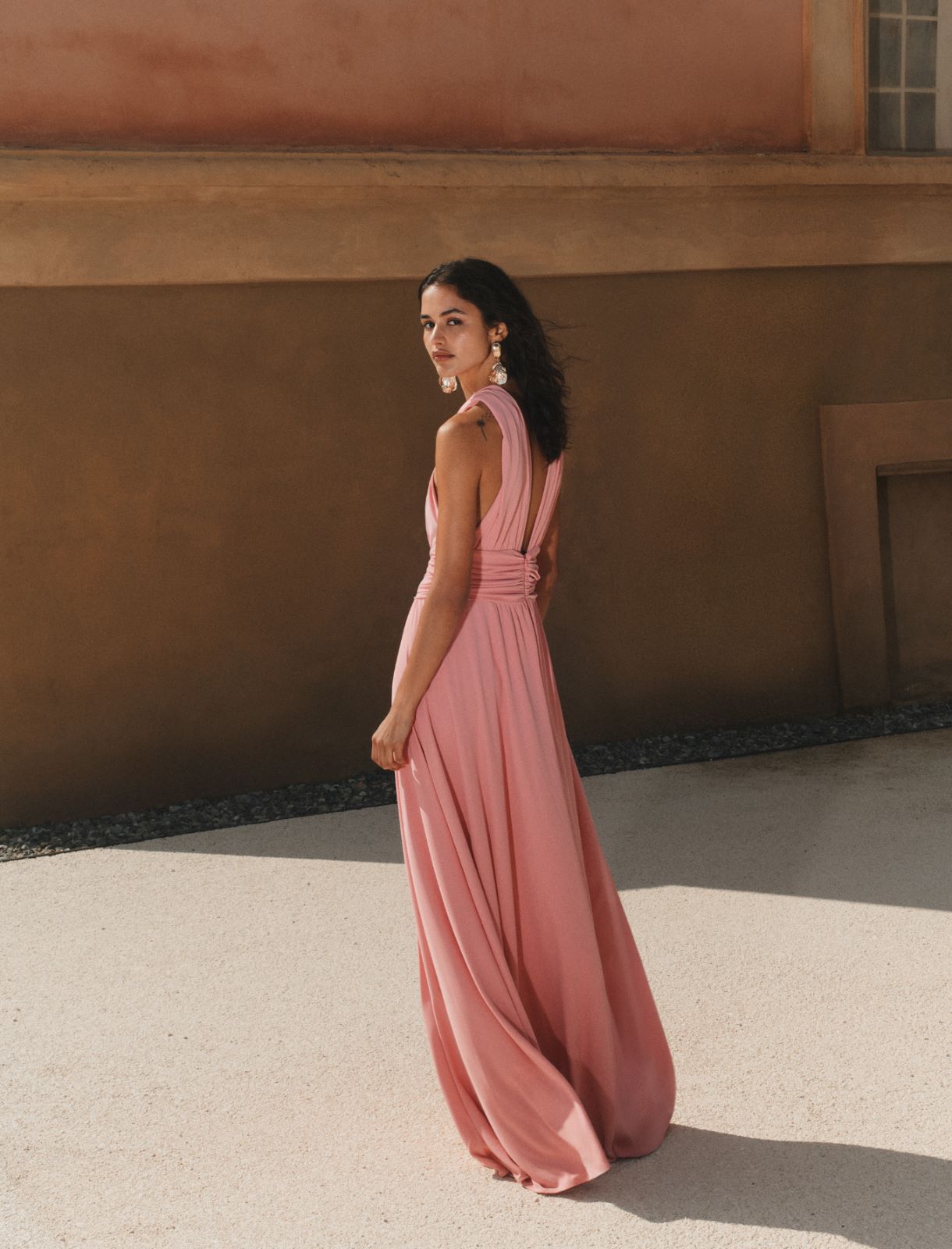 Jersey criss-cross dress - DEEP ROSE - Marella - 3