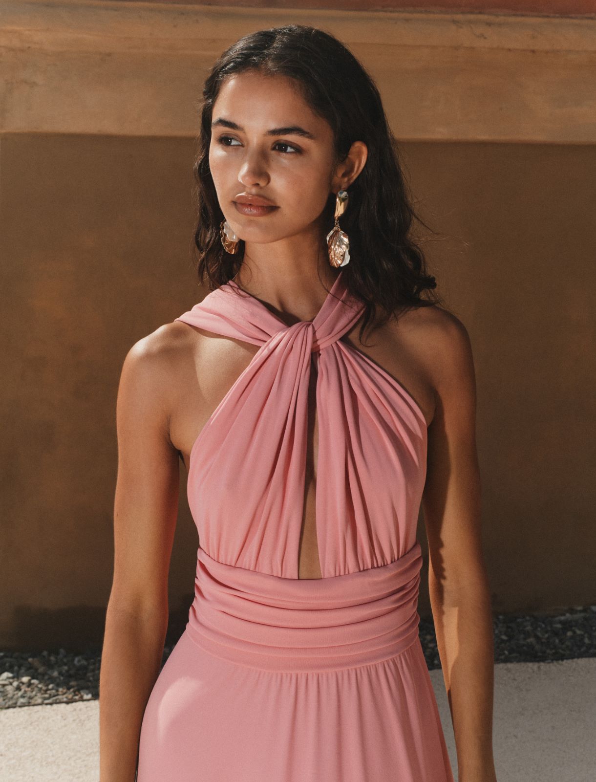 Jersey criss-cross dress - DEEP ROSE - Marella - 4