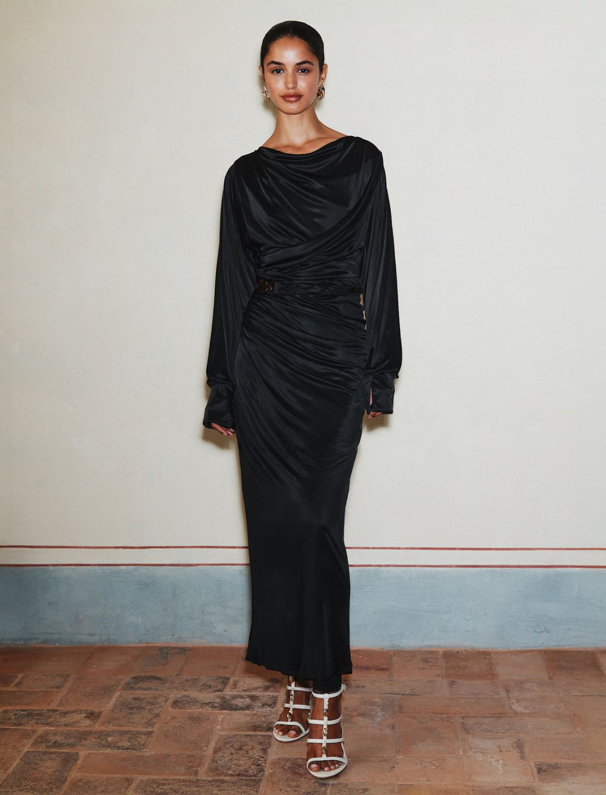 Long jersey dress - BLACK - Marella - 2