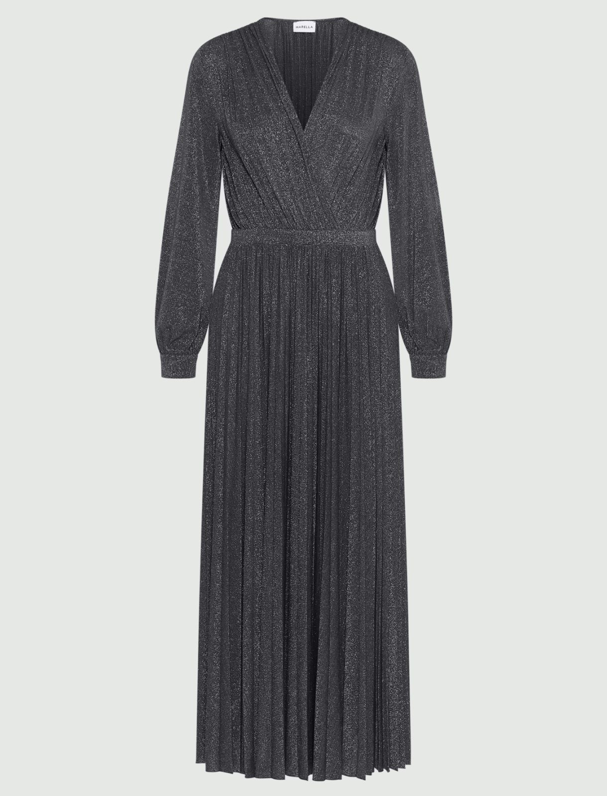 Vestido plisado de punto de lúrex - AZUL NOCHE - Marella