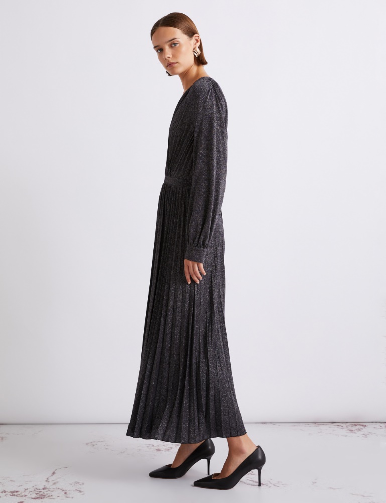 Vestido plisado de punto de lúrex - Marella