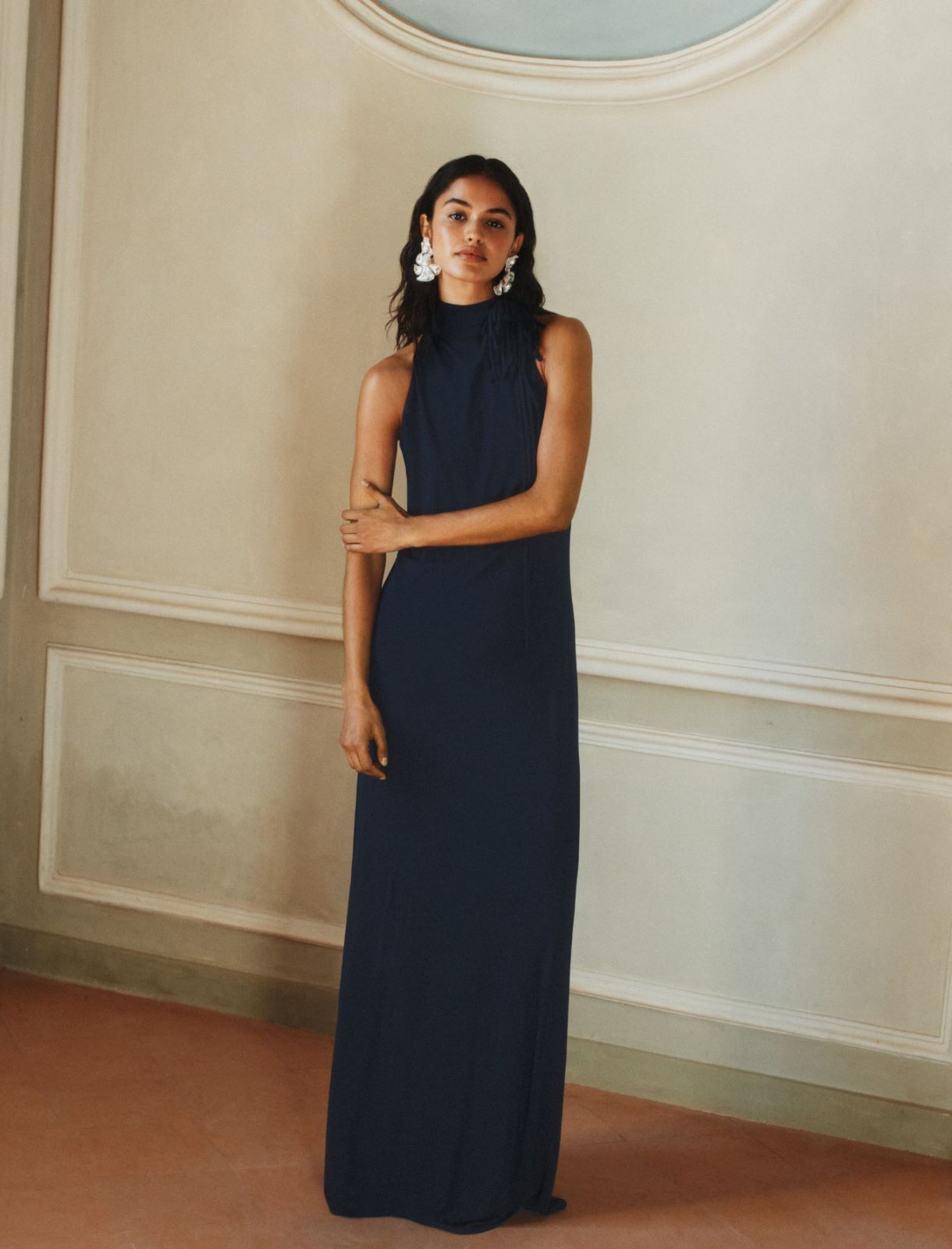 Robe ajustée avec broche fleur - BLEU - Marella - 2