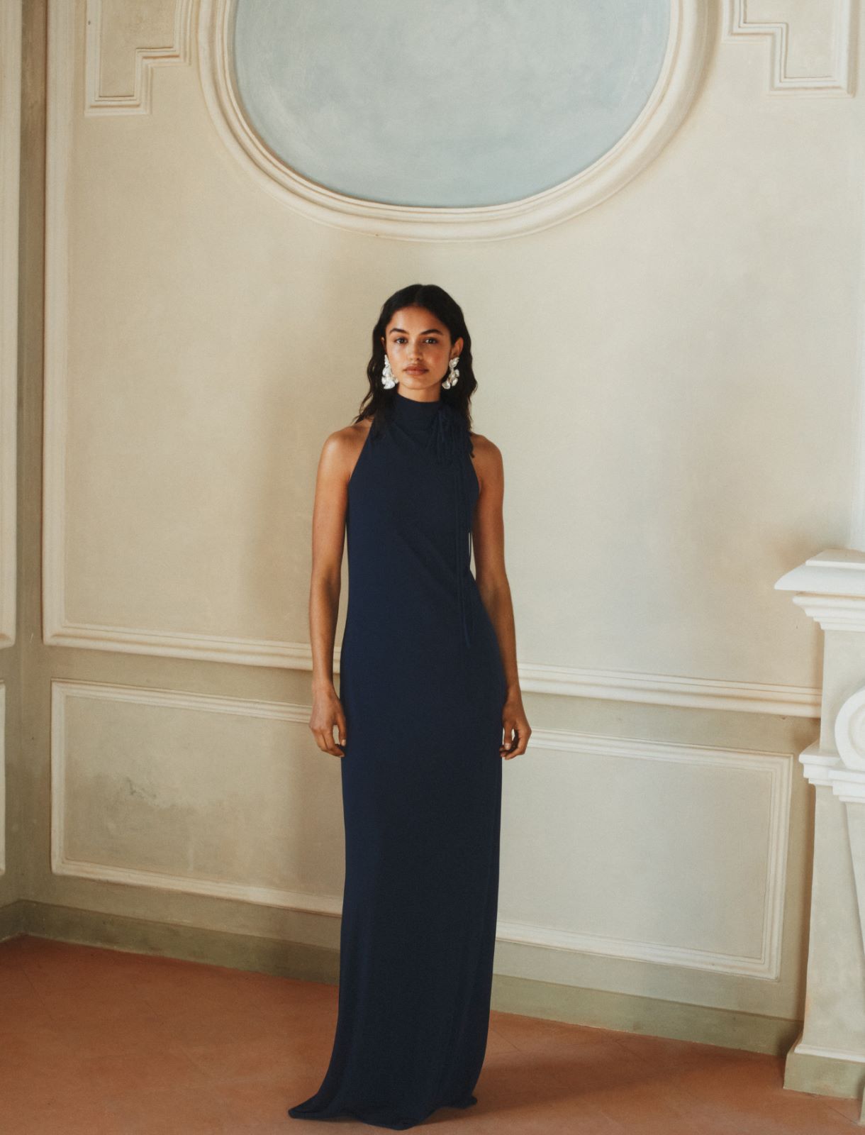 Robe ajustée avec broche fleur - BLEU - Marella - 4