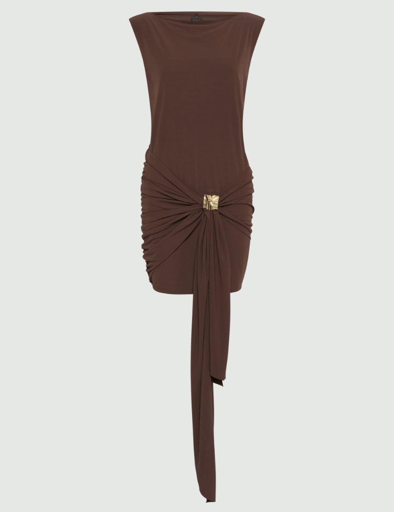 Jersey mini dress with draped belt detail - Marella