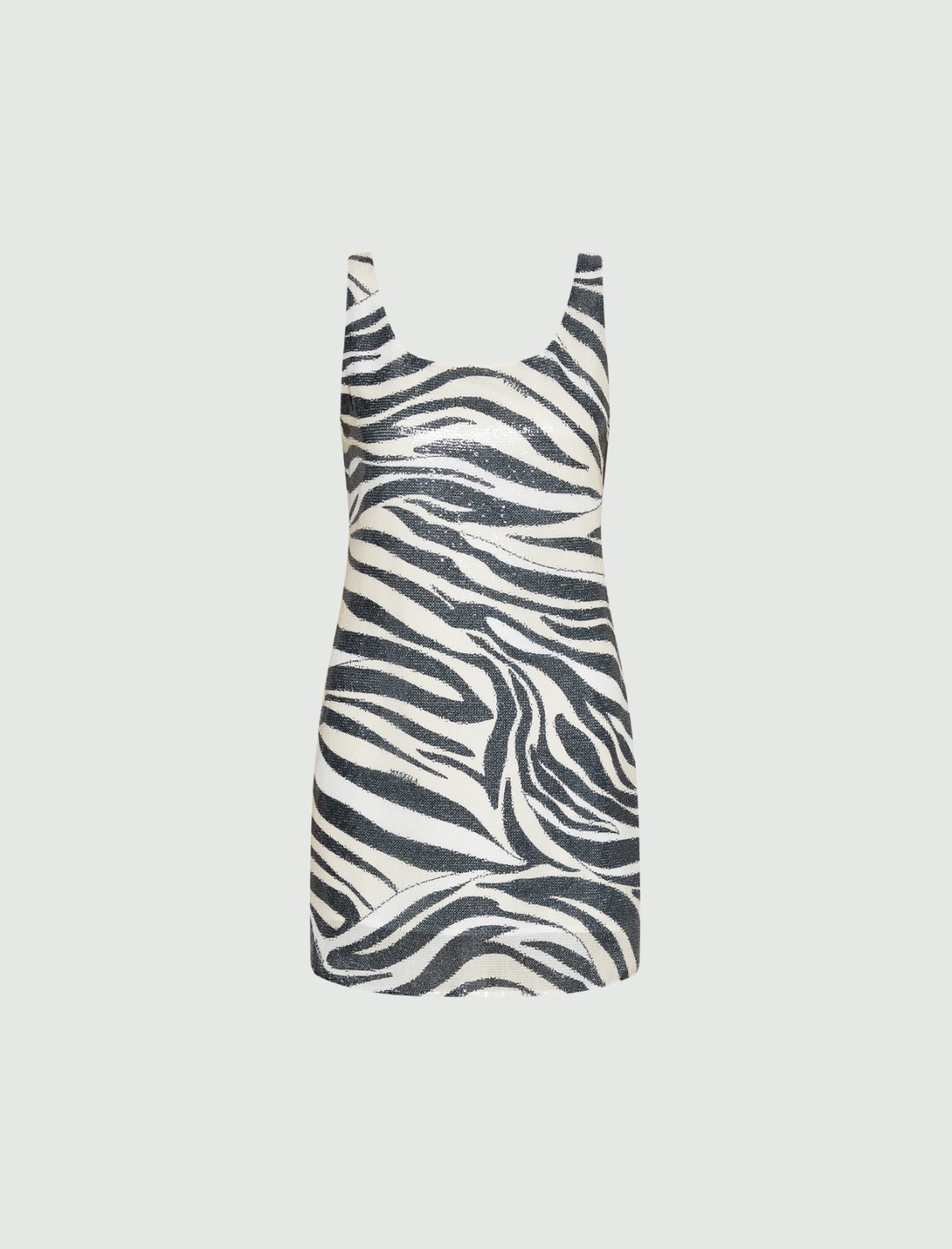 Mini sukienka z cekinami - CZARNY - Marella