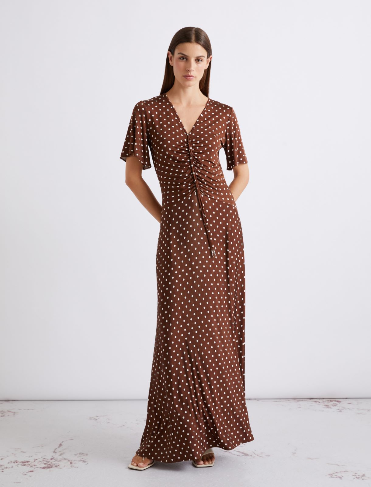 Long jersey dress - BROWN - Marella - 4