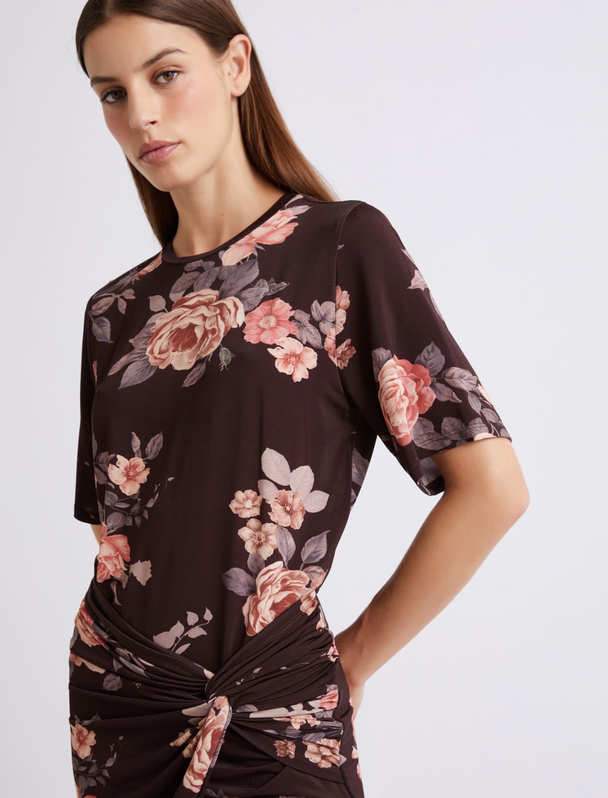 Gathered jersey dress - BORDEAUX - Marella - 5