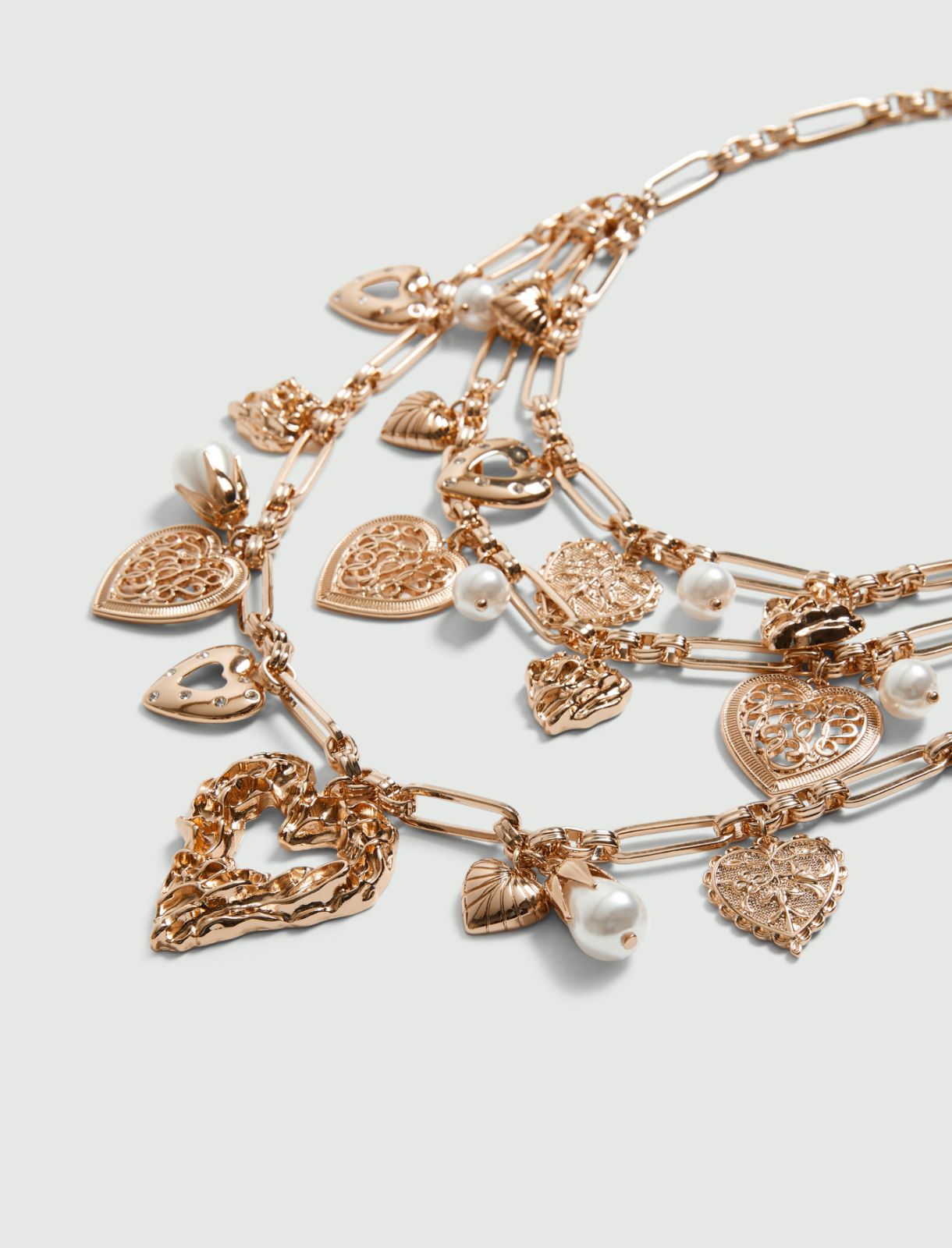 Collier multi-rang avec cœur et perles - OR - Marella - 2