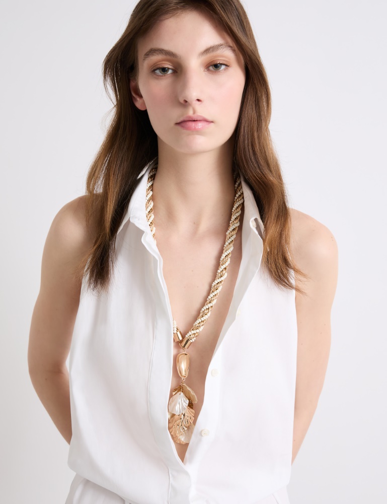 Metal shell-adorned long necklace - Marella
