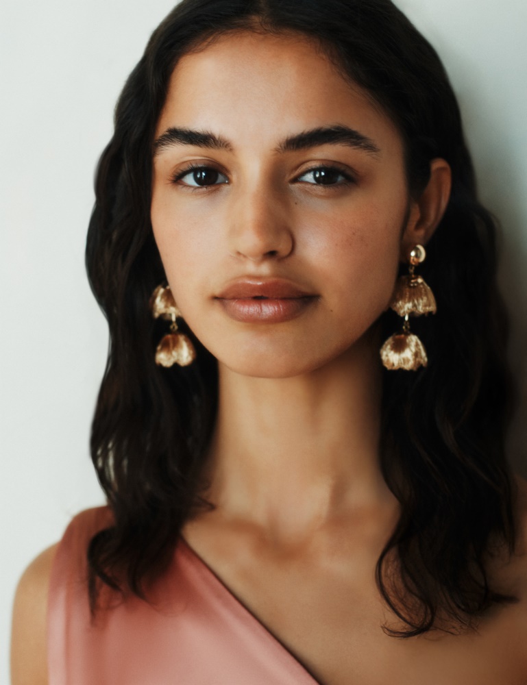 Drop earrings with crochet-knit bud detail - Marella