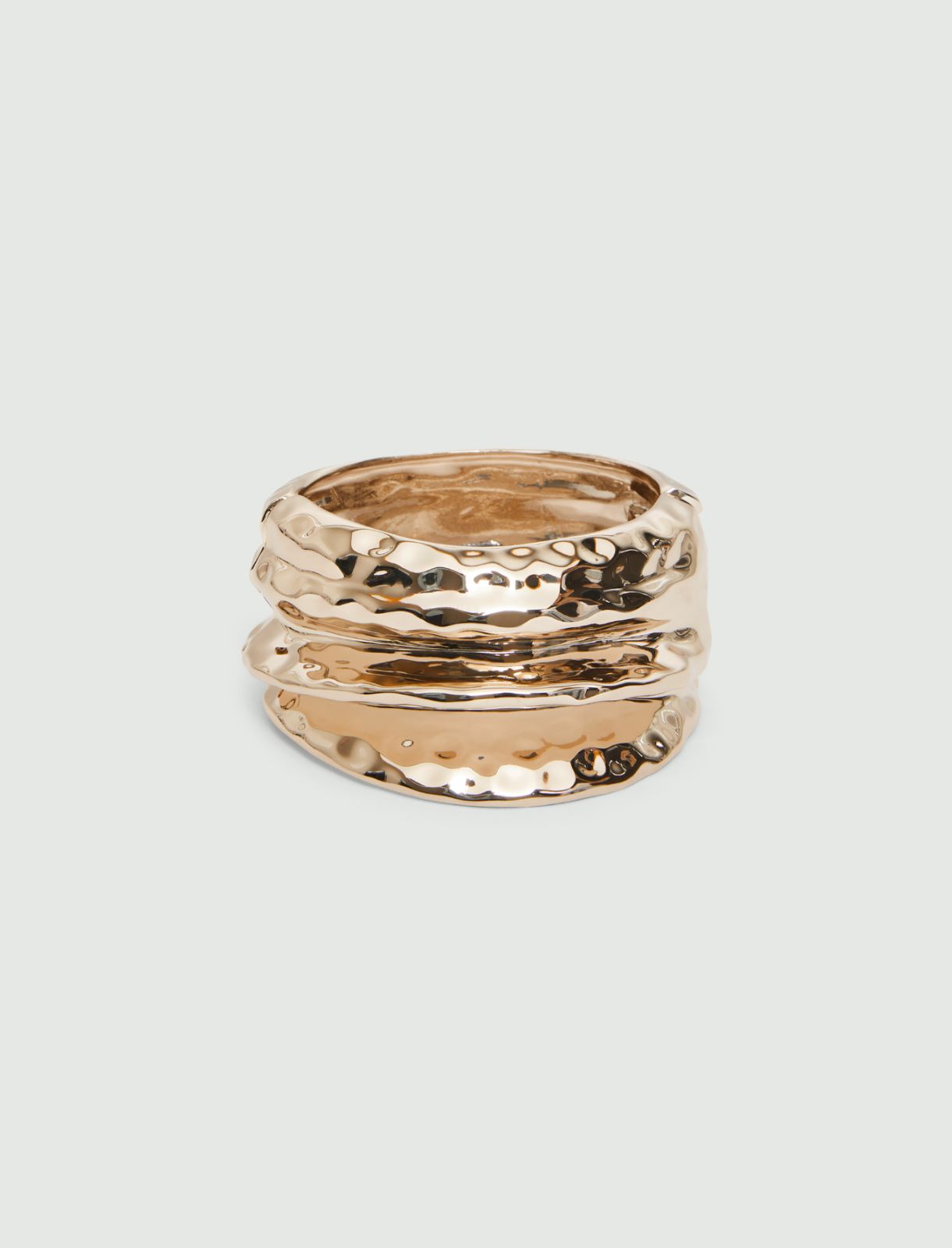Hammered metal bangle - Gold - Marella