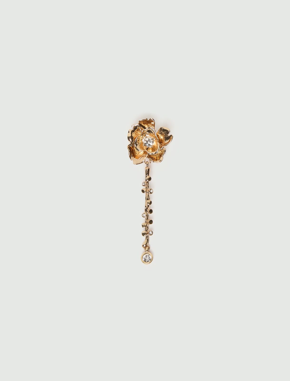 Rose and crystal-adorned brooch - GOLD - Marella