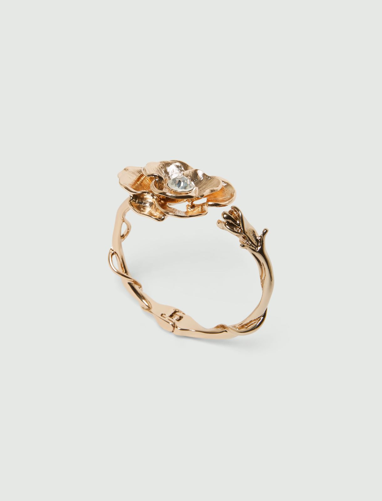 Rose and crystal-adorned bangle - GOLD - Marella - 2