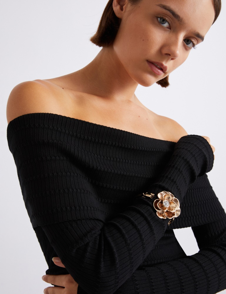 Rose and crystal-adorned bangle - Marella