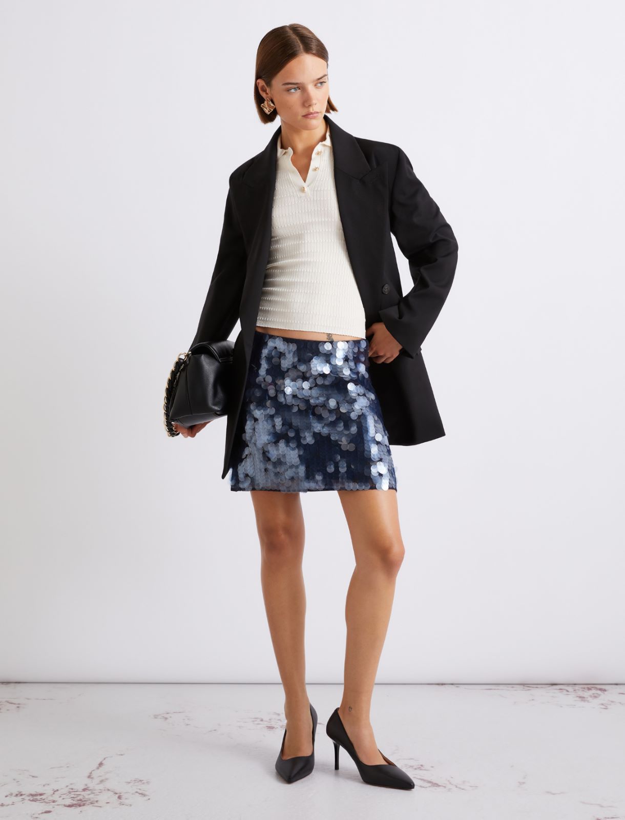 Short sequinned skirt - NAVY - Marella - 2