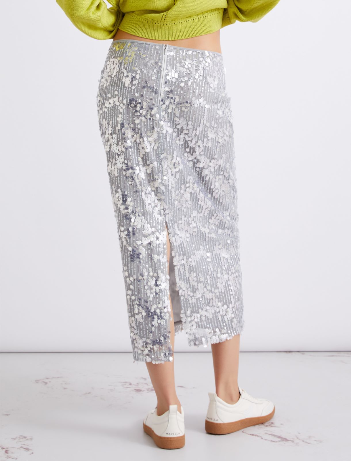 Sequinned midi skirt - GREY - Marella - 3