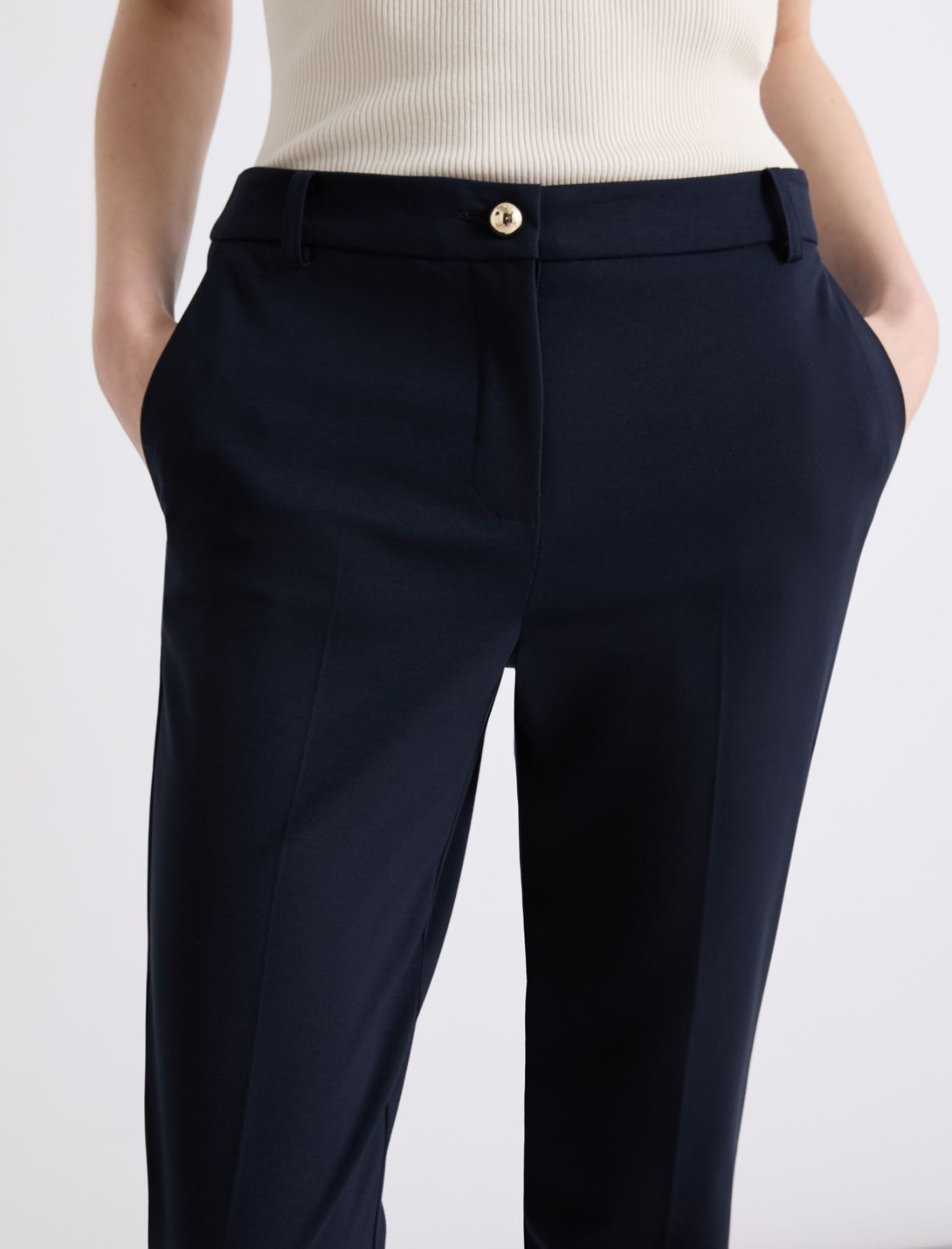 Jersey chino trousers - NAVY - Marella - 5