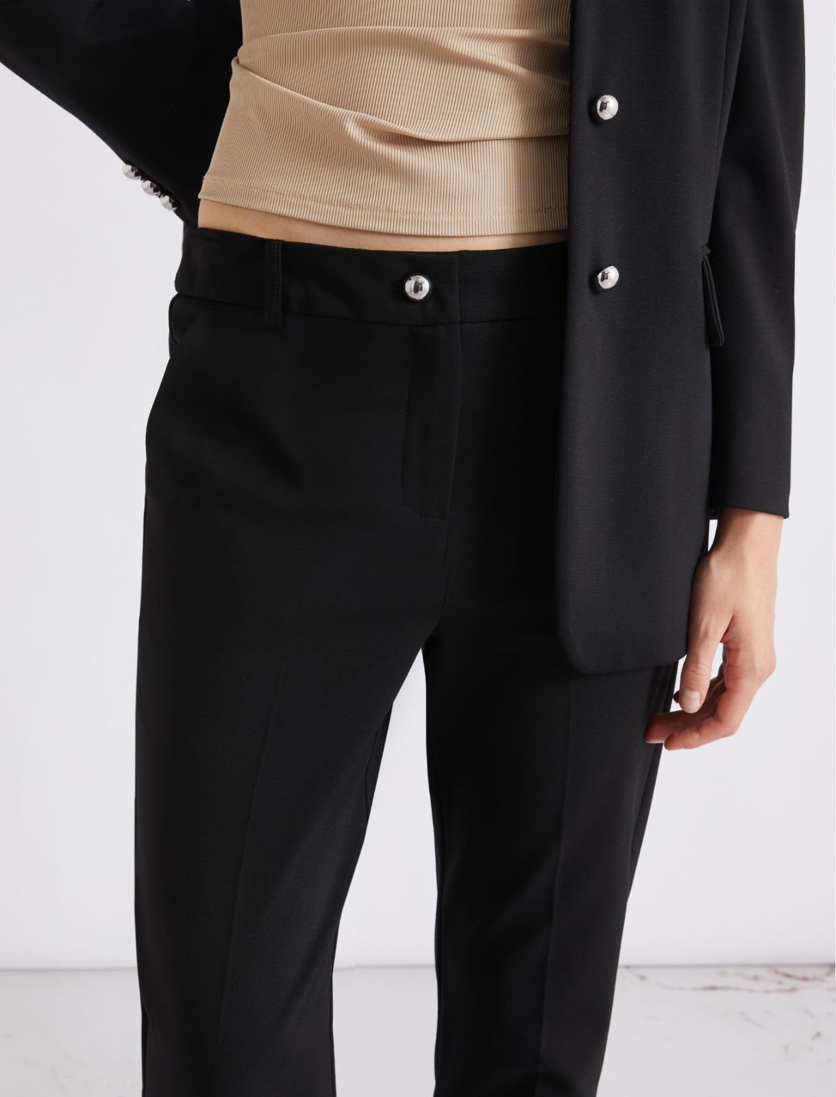 Pantalon chino en jersey - NOIR - Marella - 5