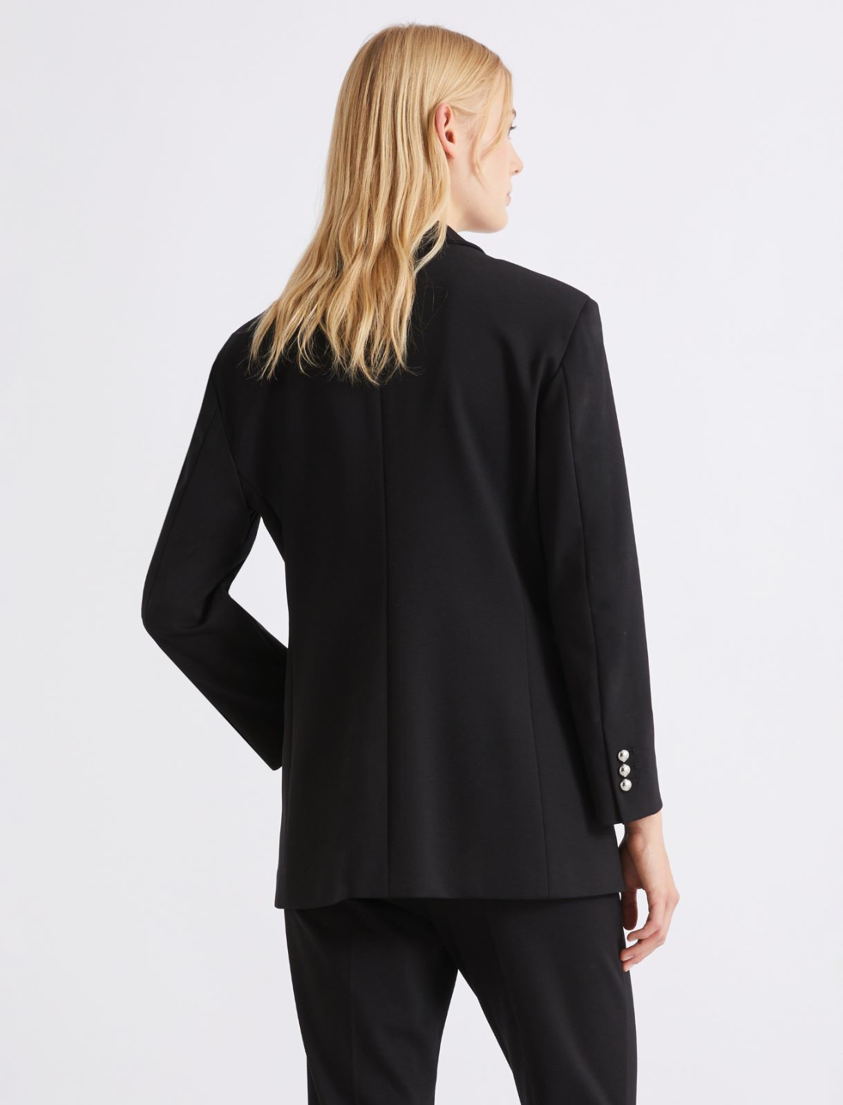 Einreihiger Blazer aus elastischem Jersey - SCHWARZ - Marella - 3