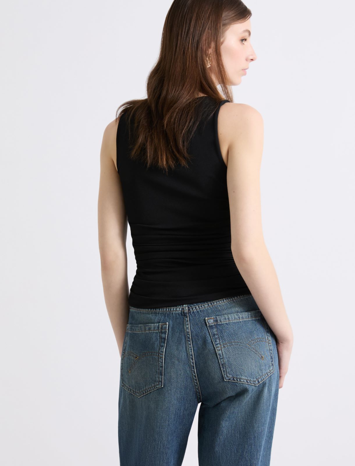 Top z przeplotem - CZARNY - Marella - 3