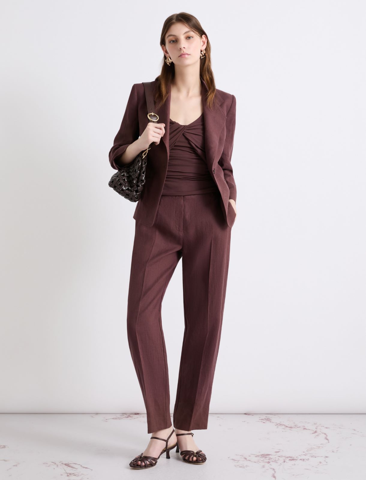 Top z przeplotem - BRĄZOWY - Marella - 2