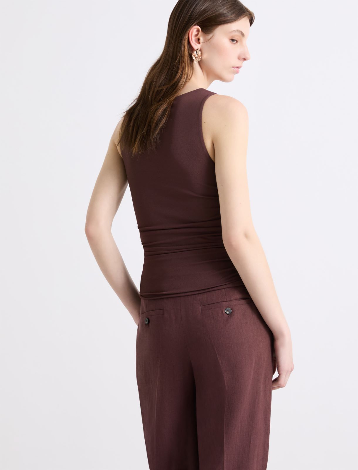 Top z przeplotem - BRĄZOWY - Marella - 3