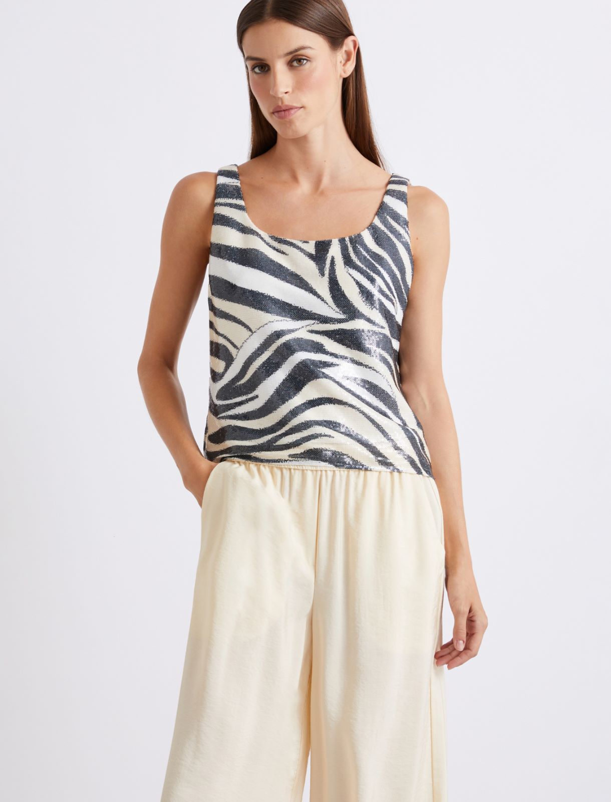 Sequin top - BLACK - Marella - 4