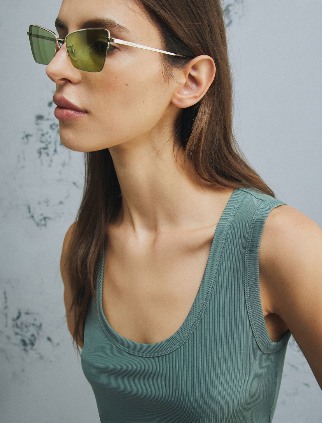 Shiny jersey vest top - GREEN - Marella - 5