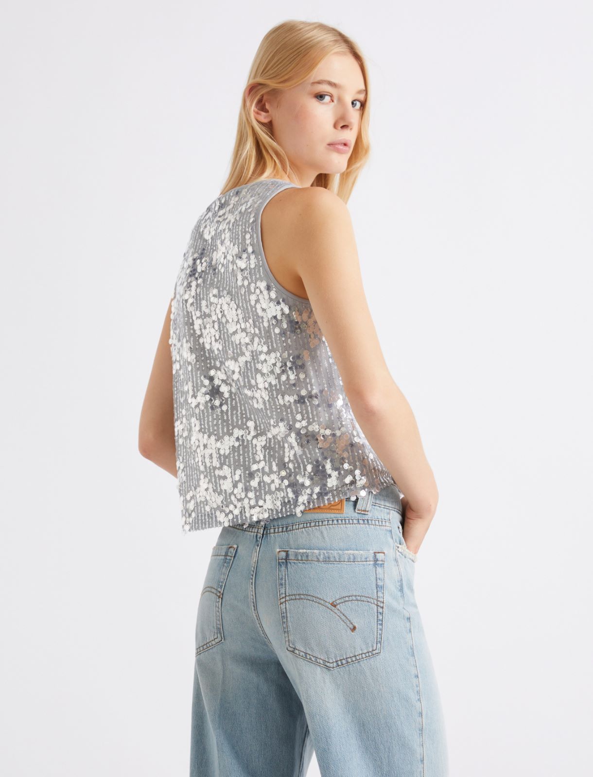 Sequin top - GREY - Marella - 3