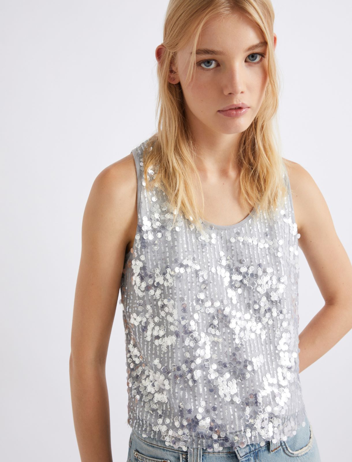 Sequin top - GREY - Marella - 4