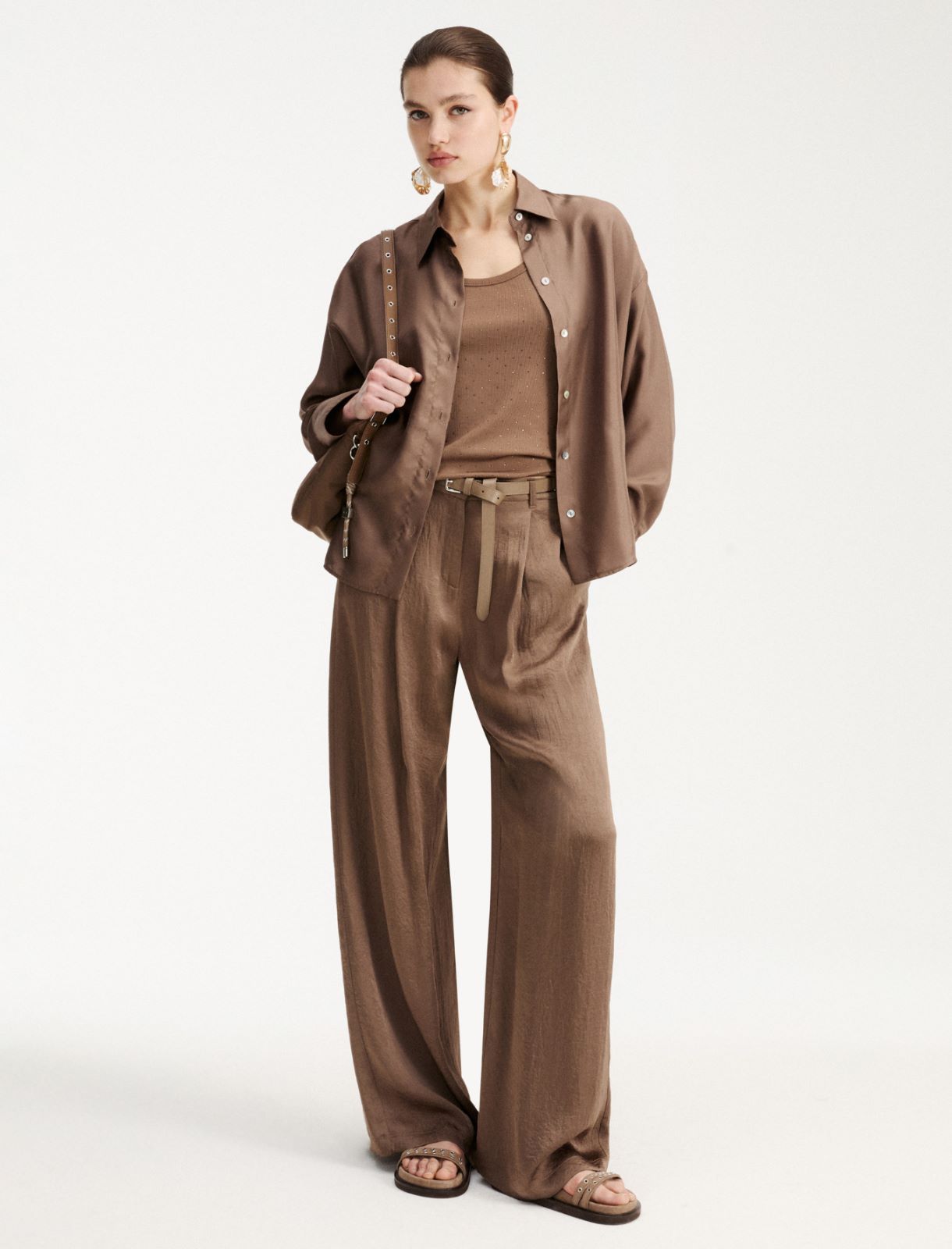 Canotta in jersey con micro strass - MARRONE - Marella - 2