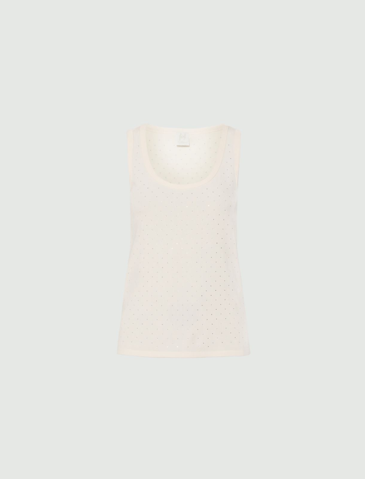 Canotta in jersey con micro strass - BIANCO LANA - Marella