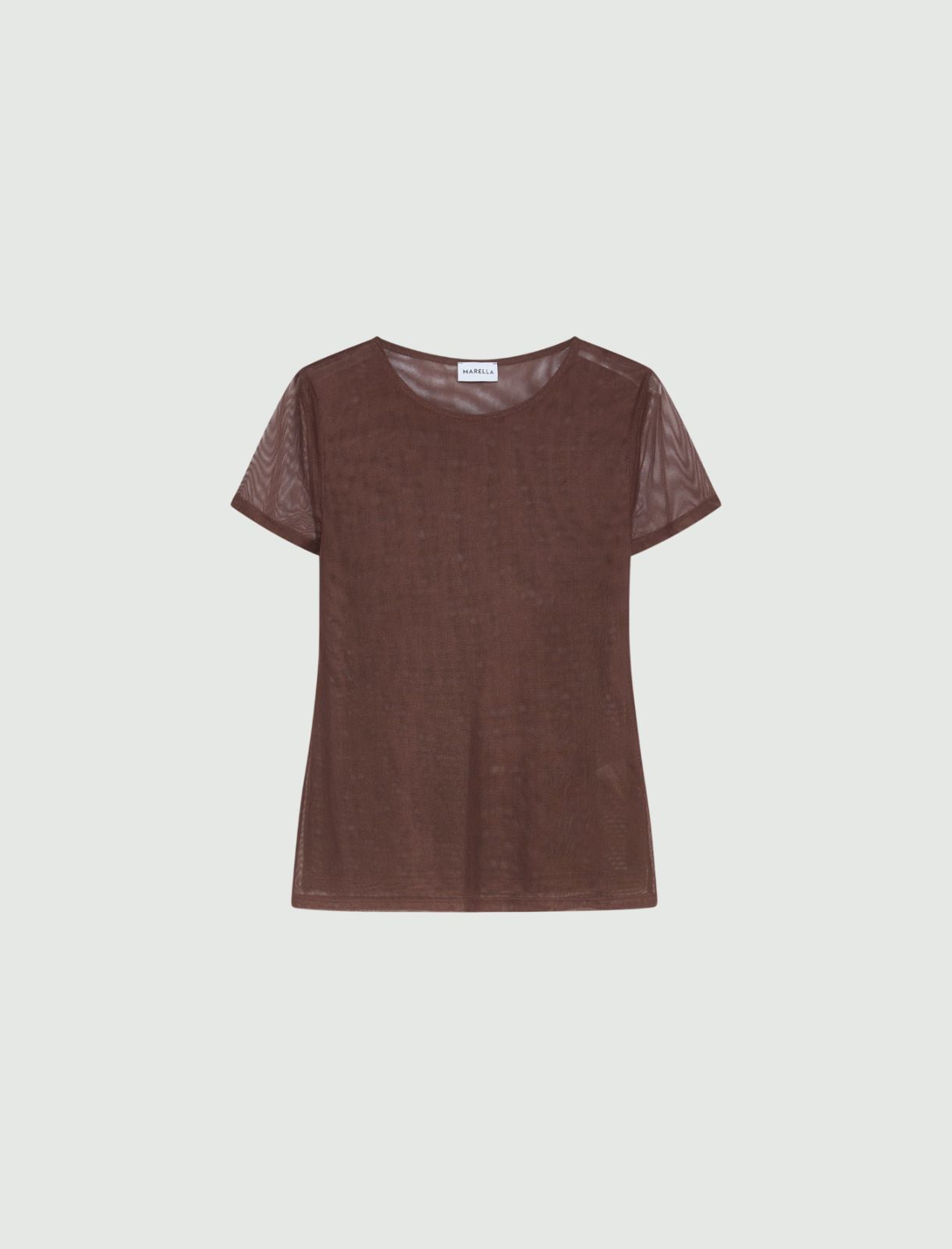 T-shirt in tulle stretch - MARRONE - Marella