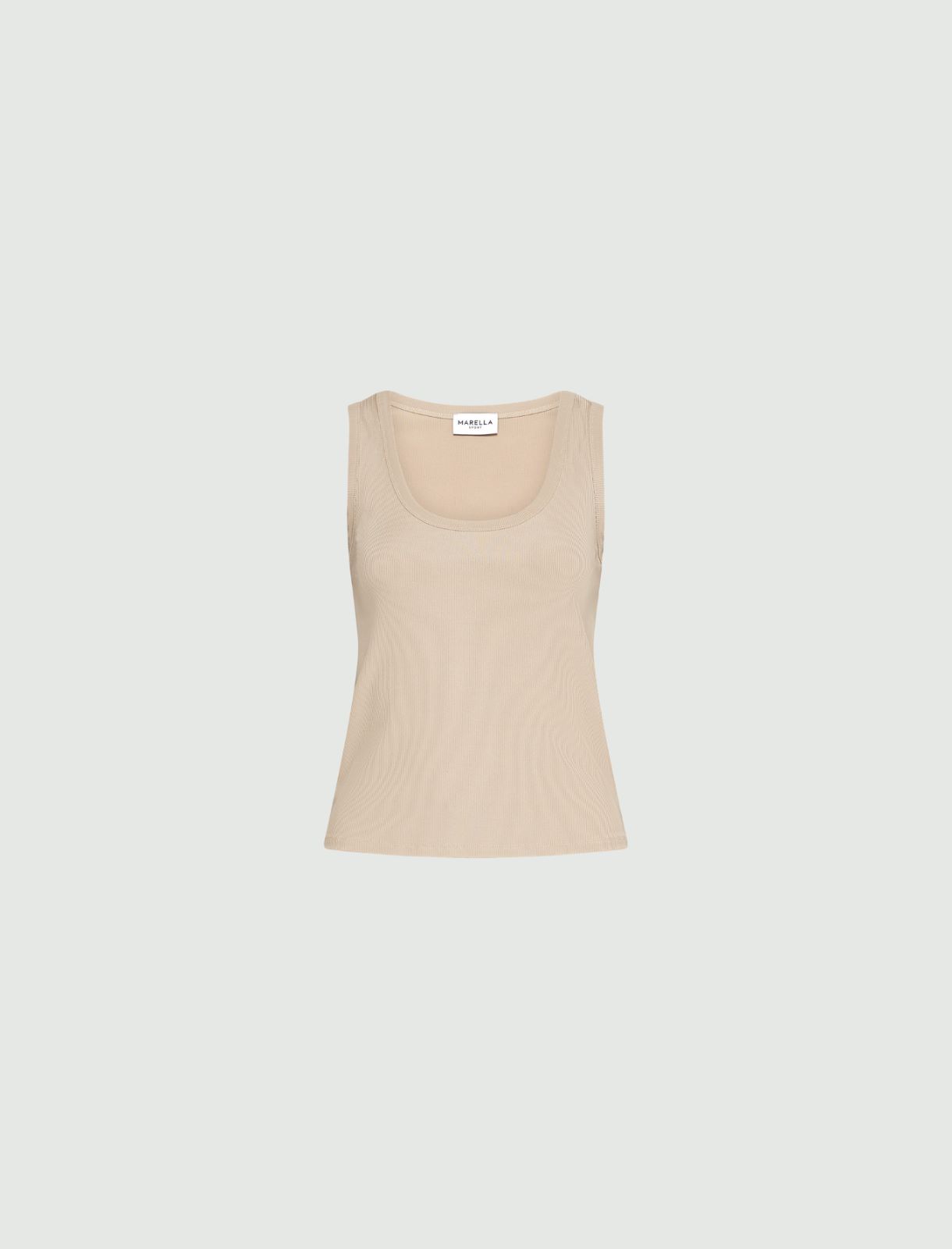 Rib-knit jersey top - BEIGE - Marella
