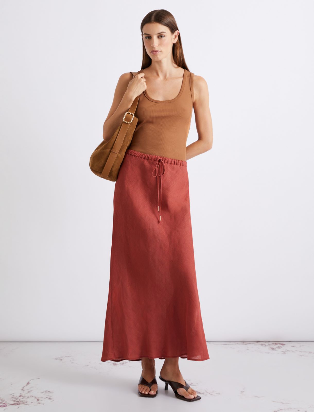 Rib-knit jersey top - TOBACCO BROWN - Marella - 2